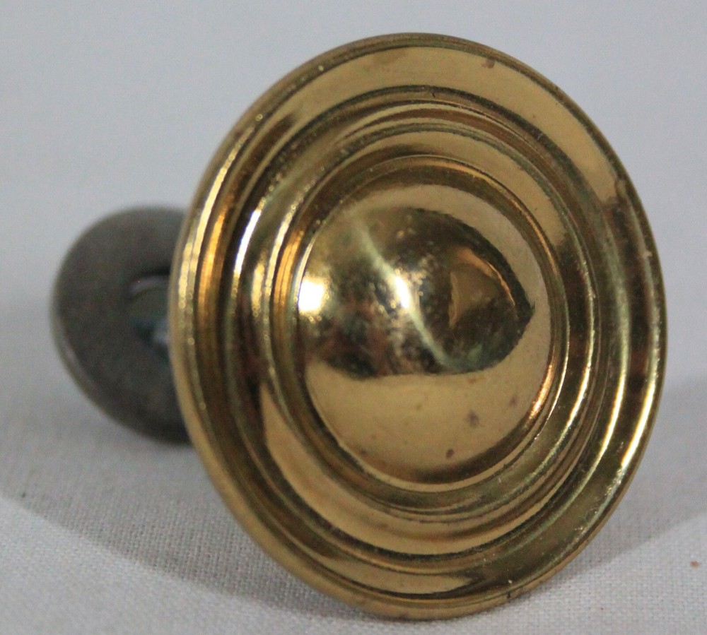 RARE! 1990 BULLSEYE HOLLOW BRASS 1.5" DIAMETER CABINET DOOR DRAWER PULL KNOBS