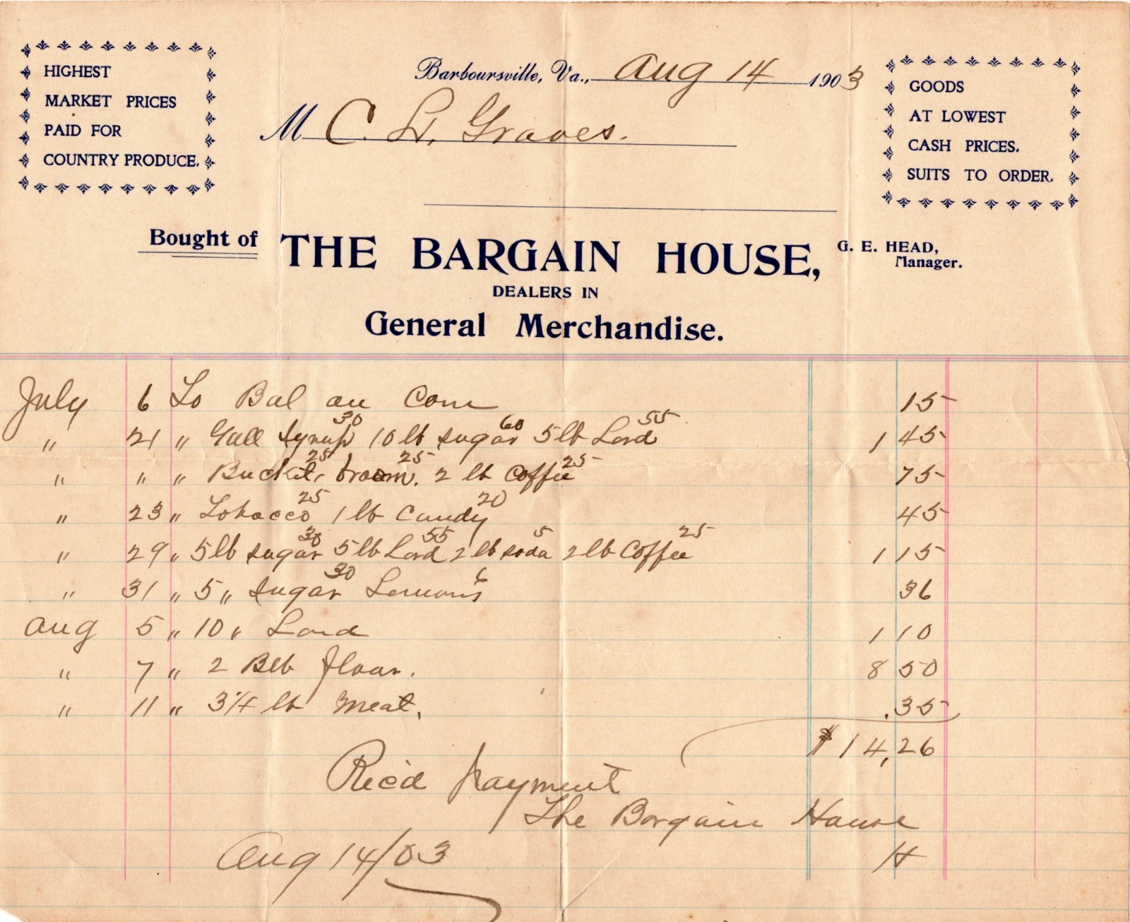 Virginia Ephemera Lot 1870–1920 – Orange, Albemarle, Somerset, Barboursville