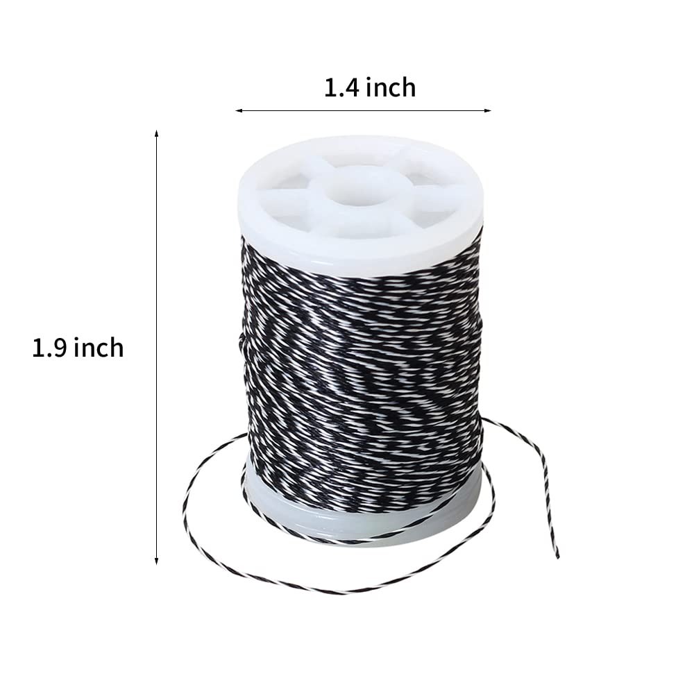 SOPOGER Archery Bowstring Serving Thread Jig 131 yard/120m Black-White
