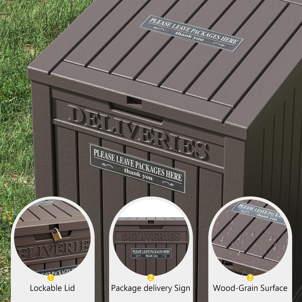 Package Delivery Box for Outside, Storage Box with Lockable Secure, Outdoor R...
