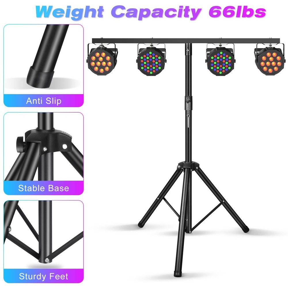 U`King Light Stand, DJ Light Stand for Par Lights, Protable Light Stand Tripo...