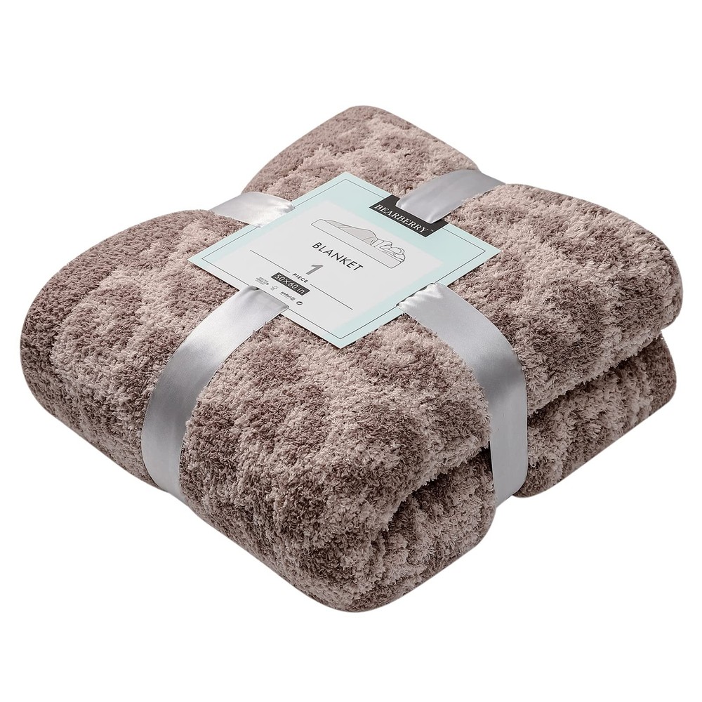 Fuzzy Leopard Knitted Throw Blanket Soft Cozy Warm Microfiber Blanket for Cou...