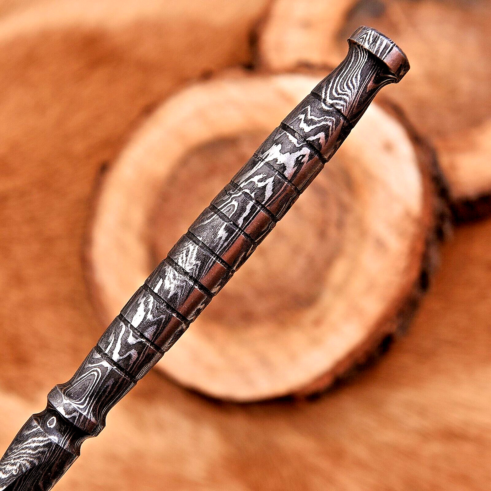 Custom Made Hand Forged Damascus Steel Kris Blade Tri Edged Dagger Knife 2427