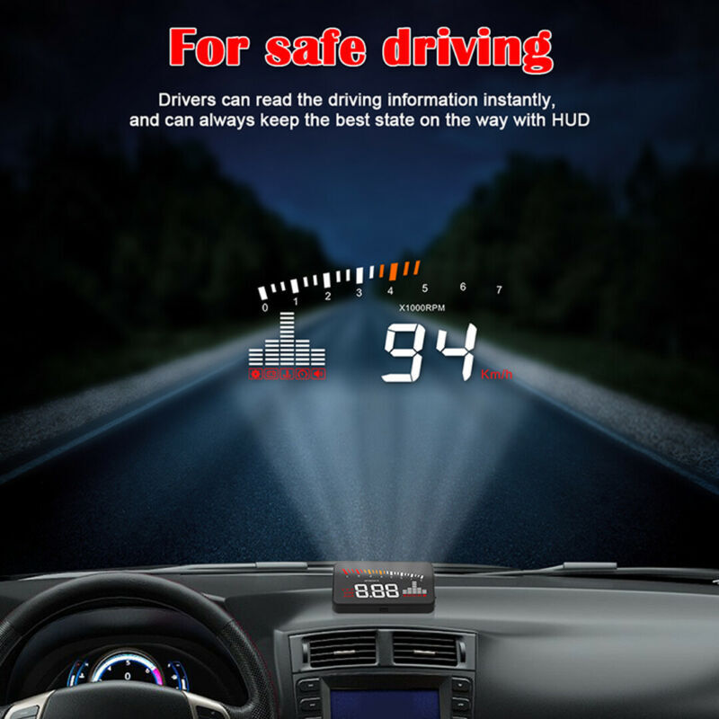 OBD2 Head Up Display HUD Speedometer KM/H Temp Speed Warning Nano Technology X5