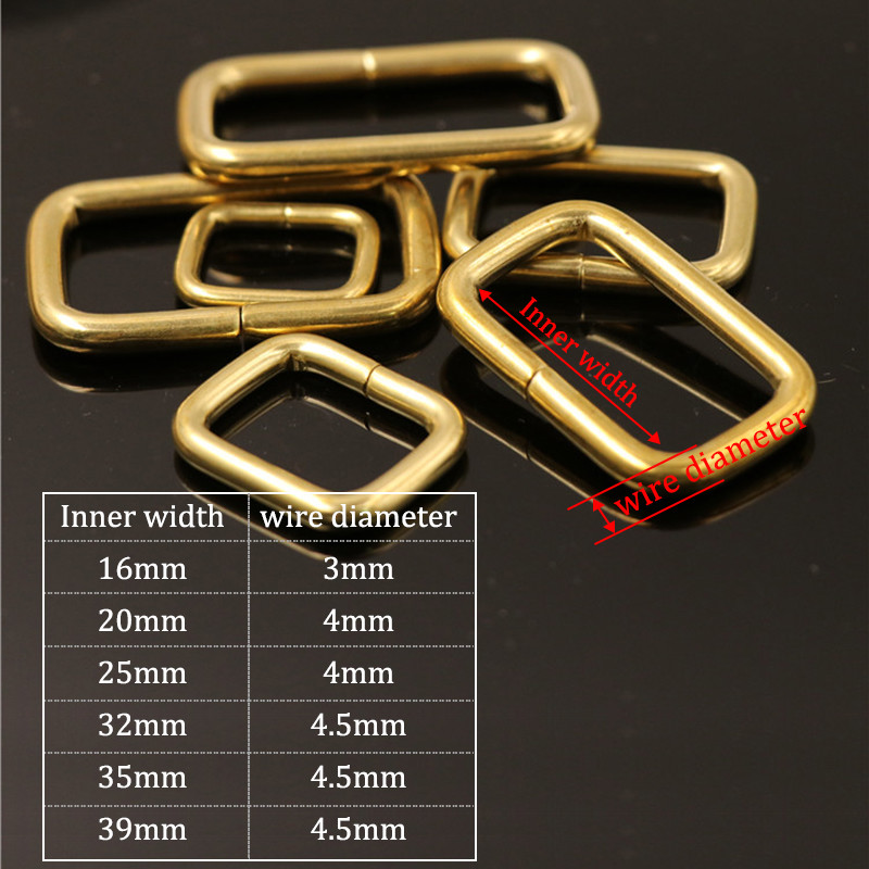 20PC Brass metal formed rectangle ring buckle loops webbing leather craft buckle