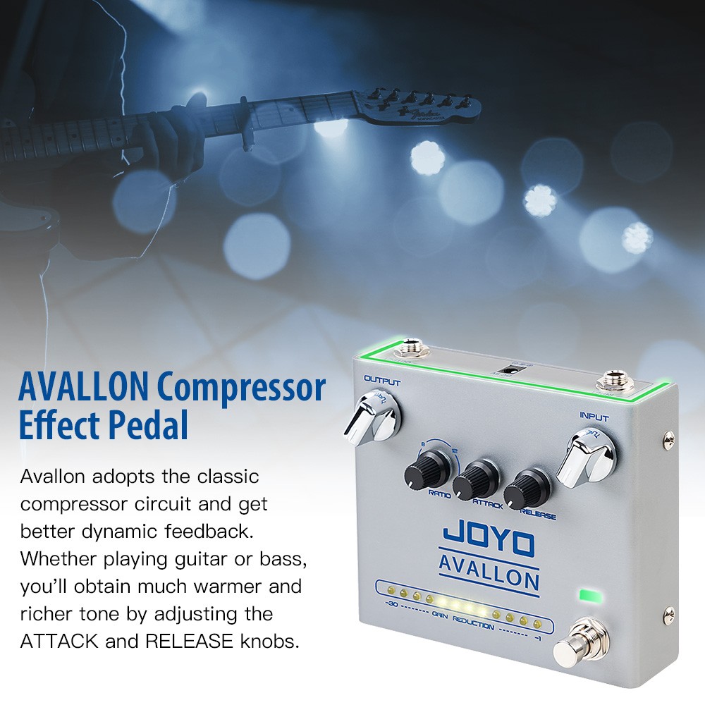 JOYO Compressor Effect Pedal Dynamic Feedback For Electric Guitar Bass (Opened)