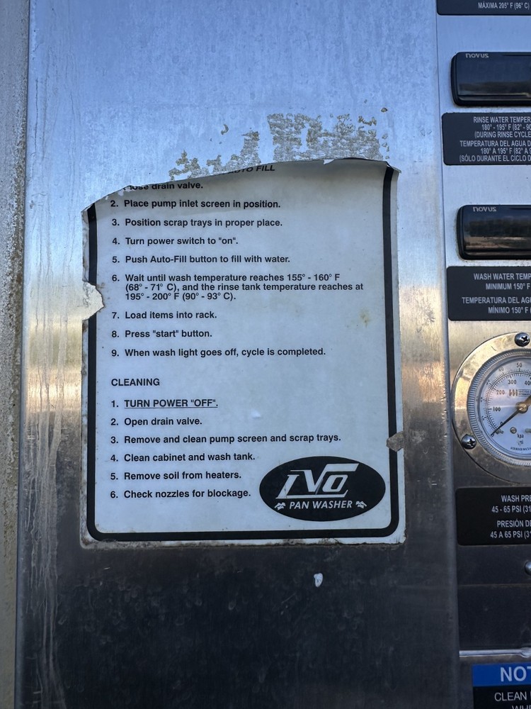 LVO Rack Washer Model RW1548G