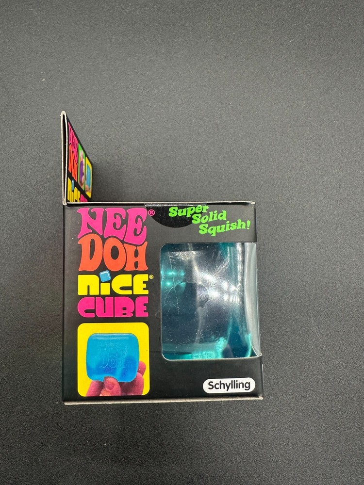 Original Nee Doh Nice Cube - Super Solid Squish! (Blue) - Factory Sealed Needoh