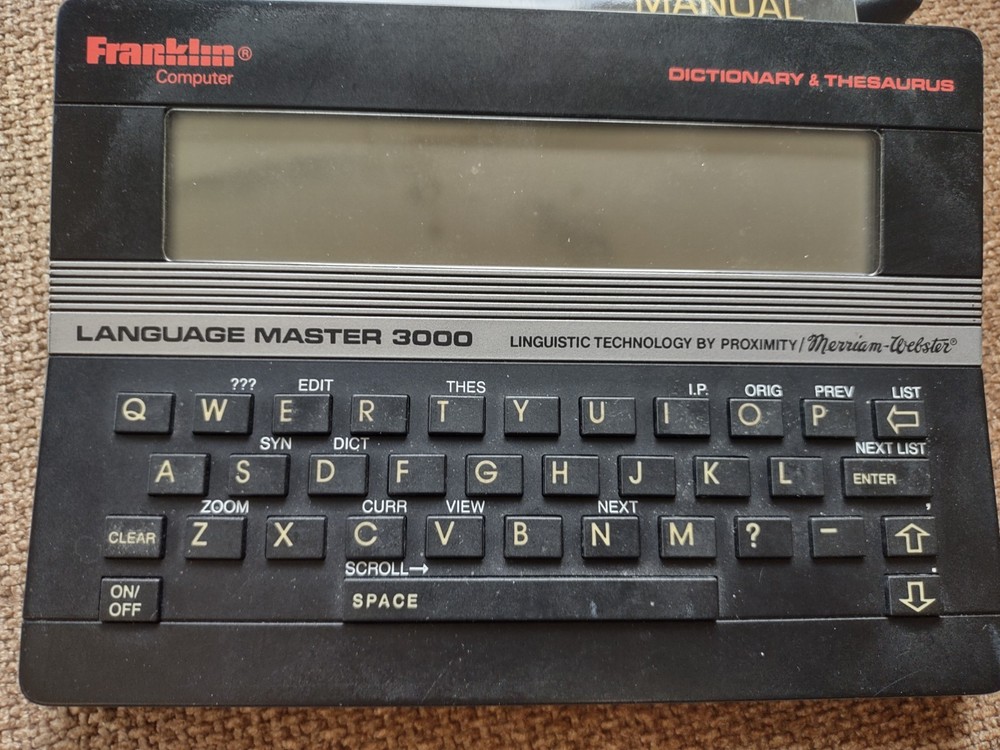 Franklin Computer Language Master LM3000 Dictionary Thesaurus Works Tested Works