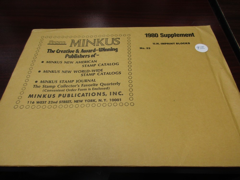 "MINKUS"ALBUM PAGES 1980  SUPPLEMENT UNITED NATIONS {IMP.BLOCKS}    W/FREE SHP.