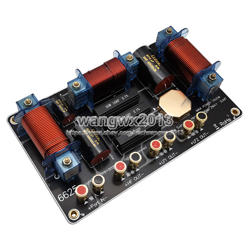 1000W Dual Bass 2 Way 3 Unit High-Low Speaker Frequency Divider Crossover Filter