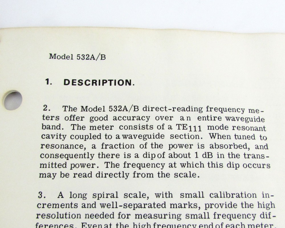 H/P 532A/B Direct Reading Frequency Meters Operating Note