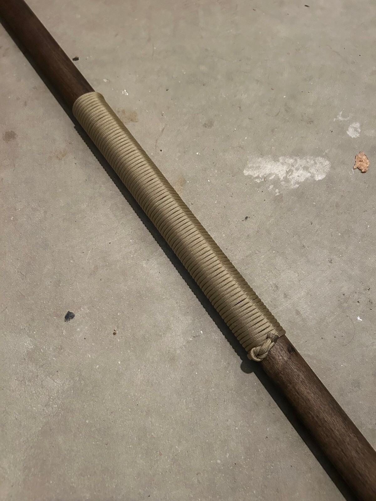 Monkey King Long Staff - Poplar w/ Gold Studs & Gold Paracord - 72"