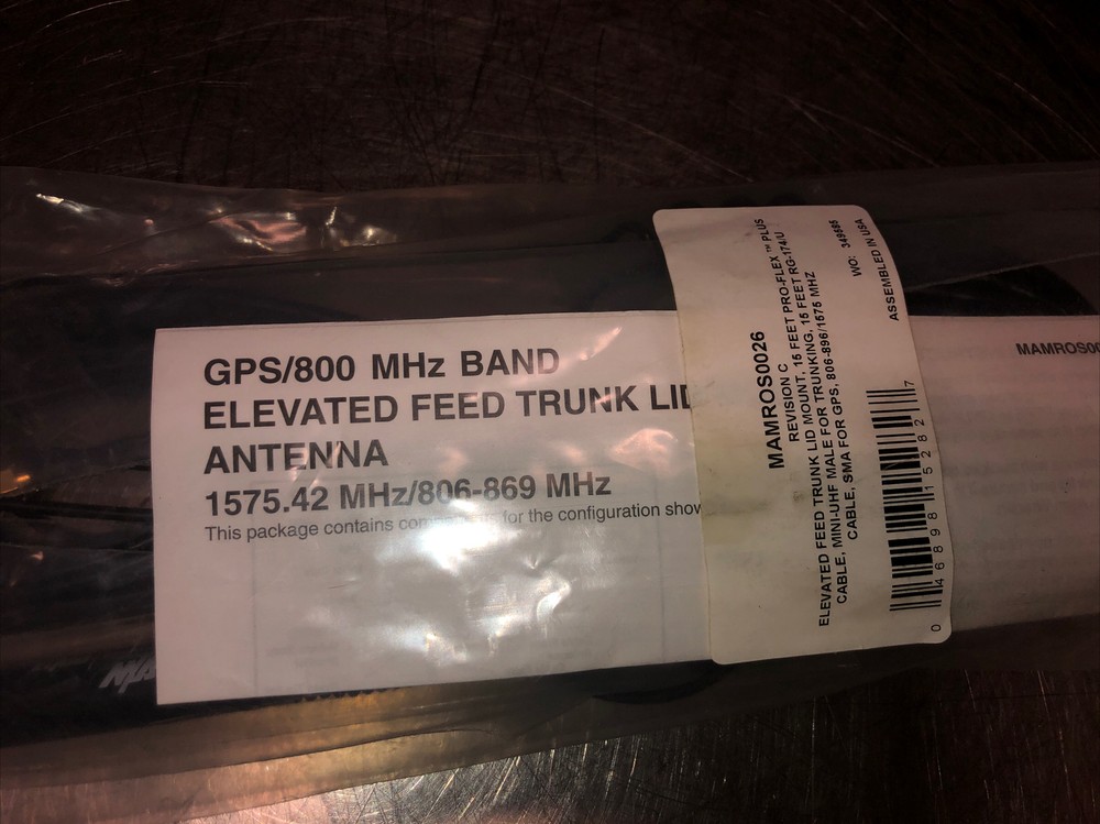 NOS MA/COM MAMROS0026 ELEVATED FEED ADJUSTABLE TRUNK LID MOUNT ANTENNA