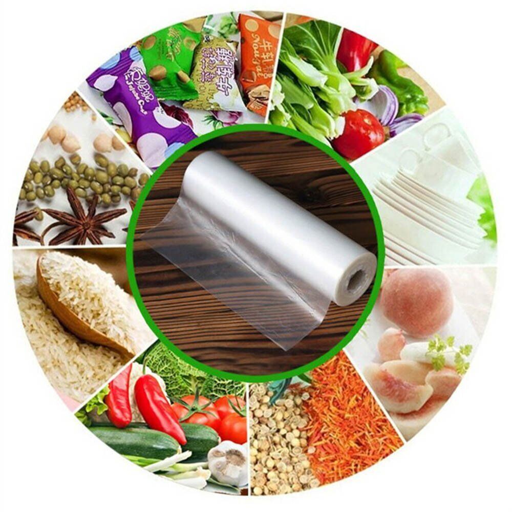 20 Rolls Plastic Produce Clear Bag On Roll Kitchen Food Fruit Storage Vegetable