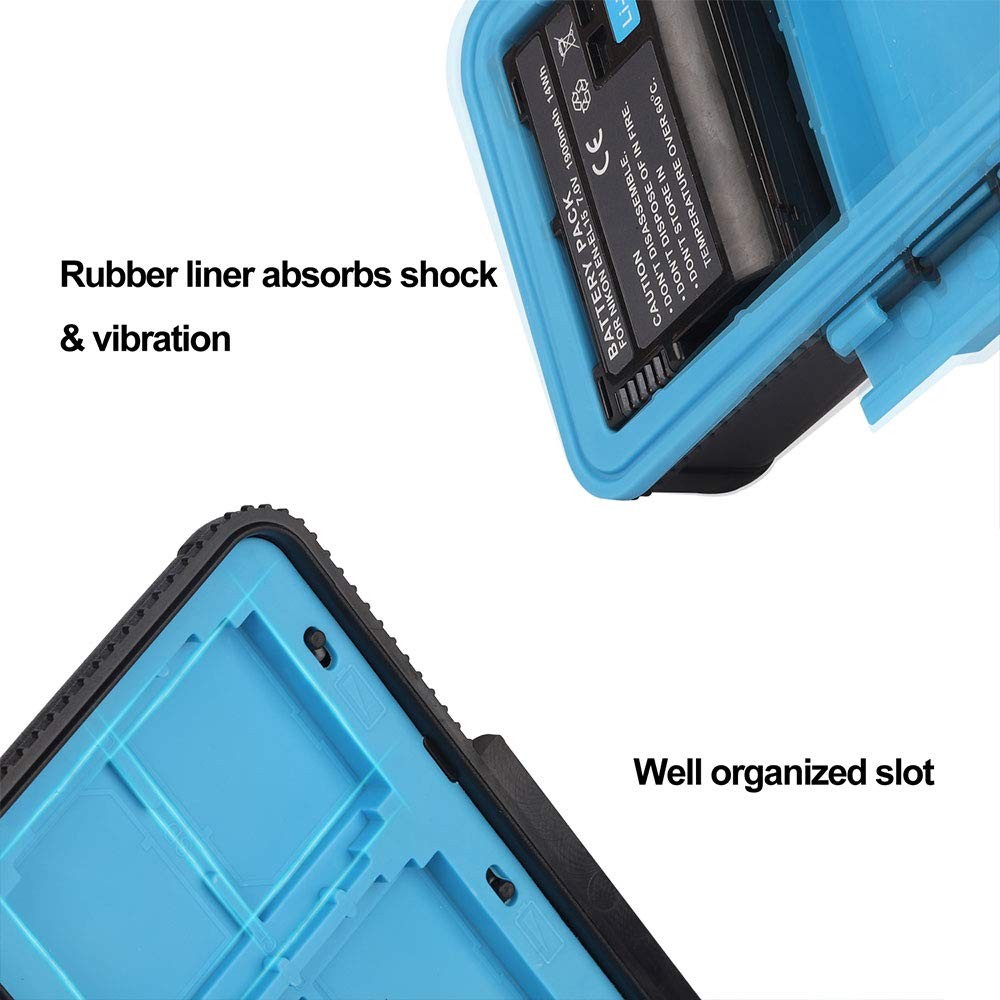 LENSGO Camera Battery Memory Card Case, Hard D950-Blue, Blue