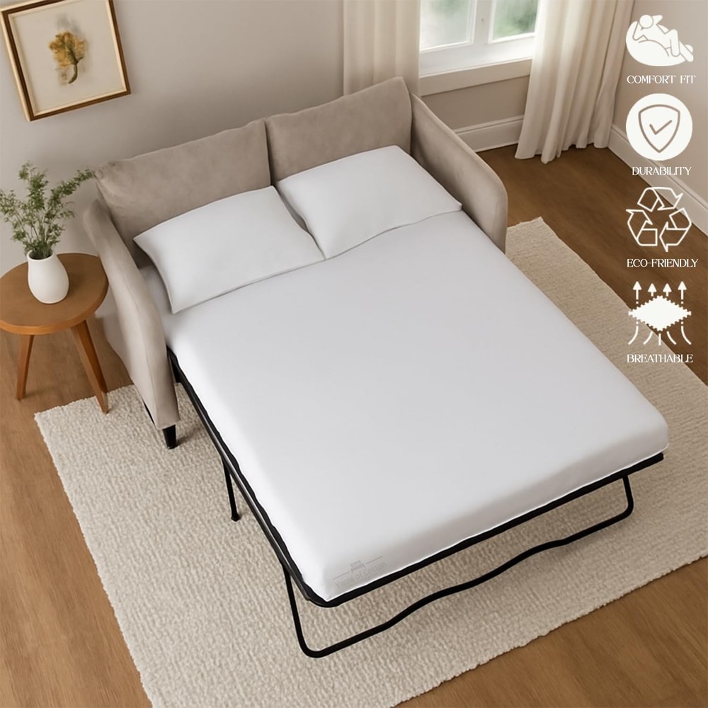 Sleeper Sofa Bed Set 4 PC's Sleeper Sofa 100% Brushed Microfiber Bedsheet, Ul...