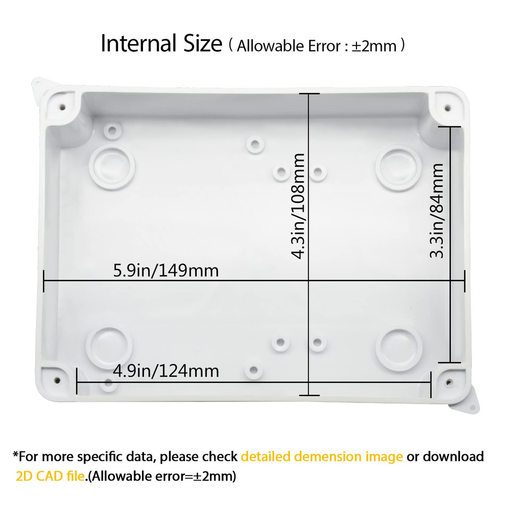 Junction Box, Electrical Box IP65 Water Resistant Dustproof ABS Plastic Project