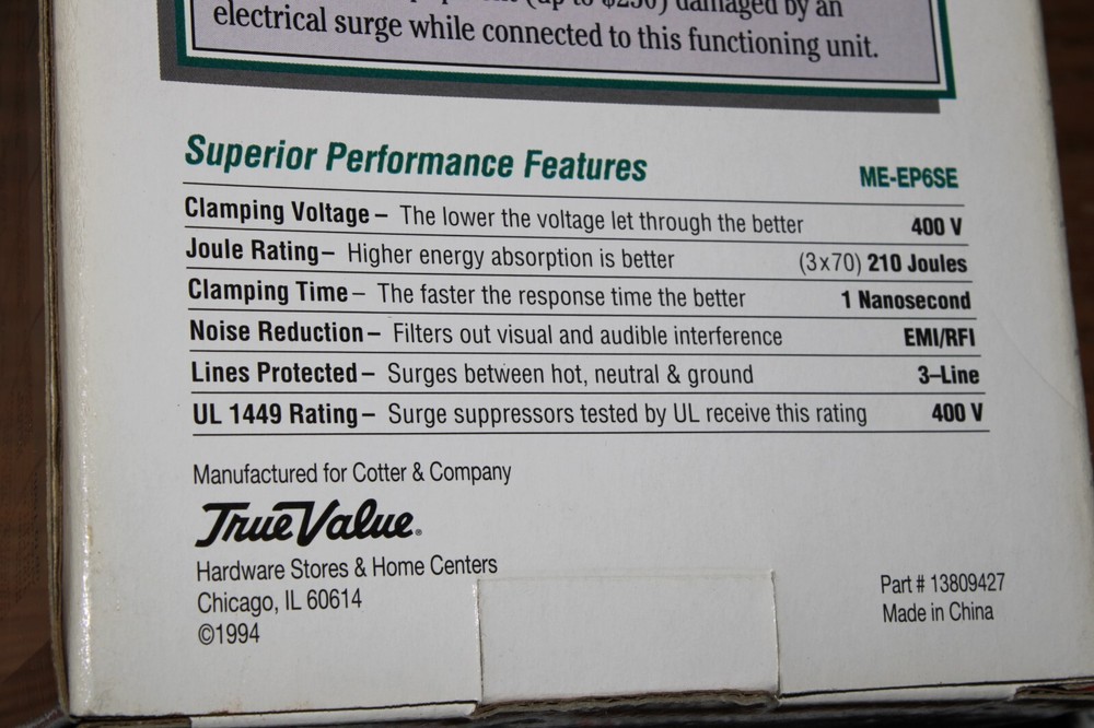 NOS SL WABER POWER MASTER ELECTRONICS PROTECTOR SURGE PROTECTION