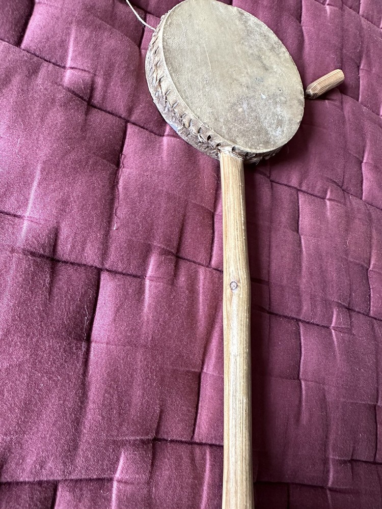 Vintage Monkey Swing Drum Double Sided Hand Drum Native. DAMAGED.