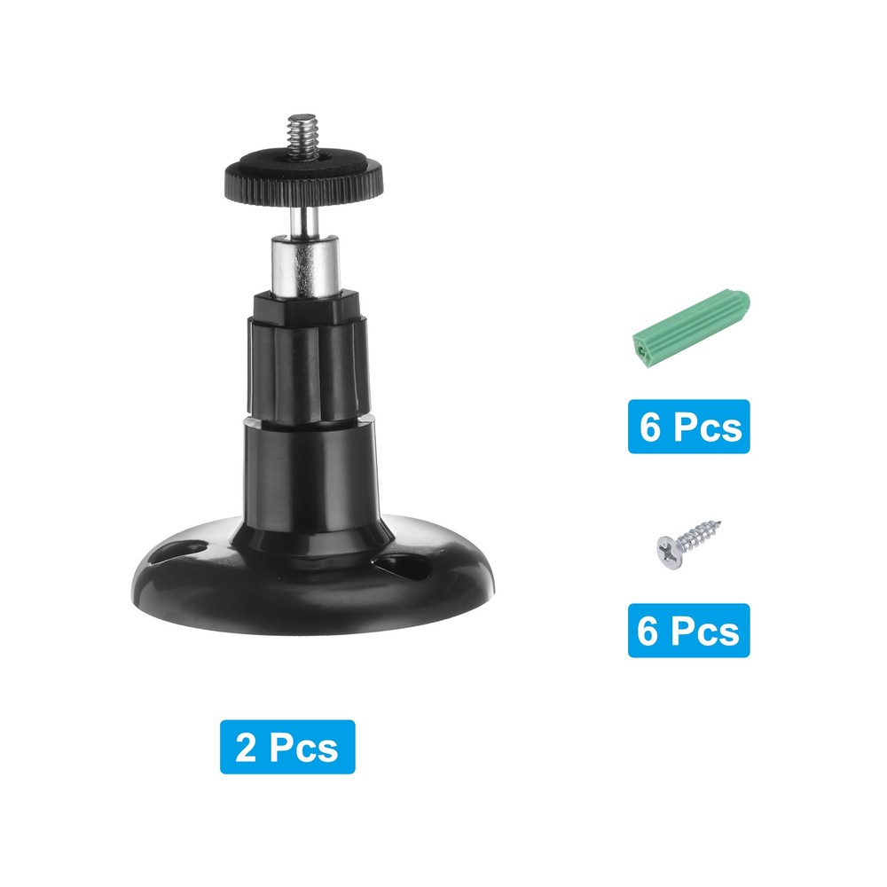 2 Pack Wall Mount Security Camera Bracket 3.7" Mounting Black, Plastic