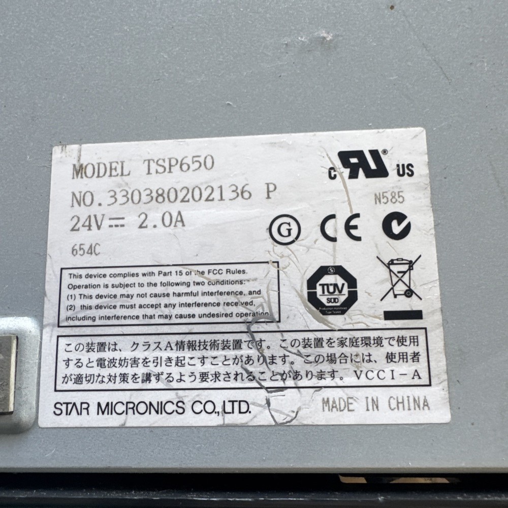 Star Micronics TSP650 Receipt Printer