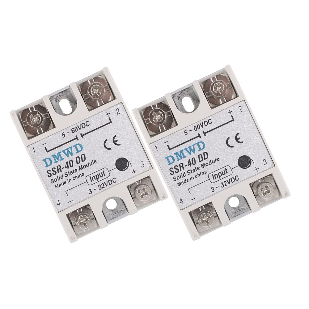 SSR-40DD Solid State Relay DC to DC (Input 3-32V, Output 5-60V) with Heat Sink,