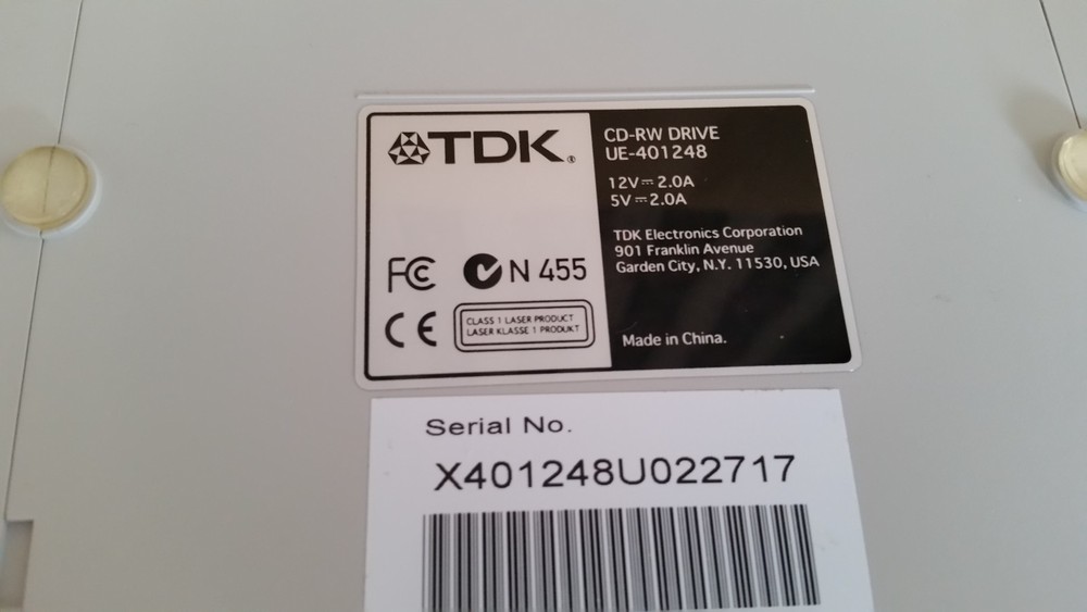 TDK UE-401248 USB External CD-RW Drive - Tested