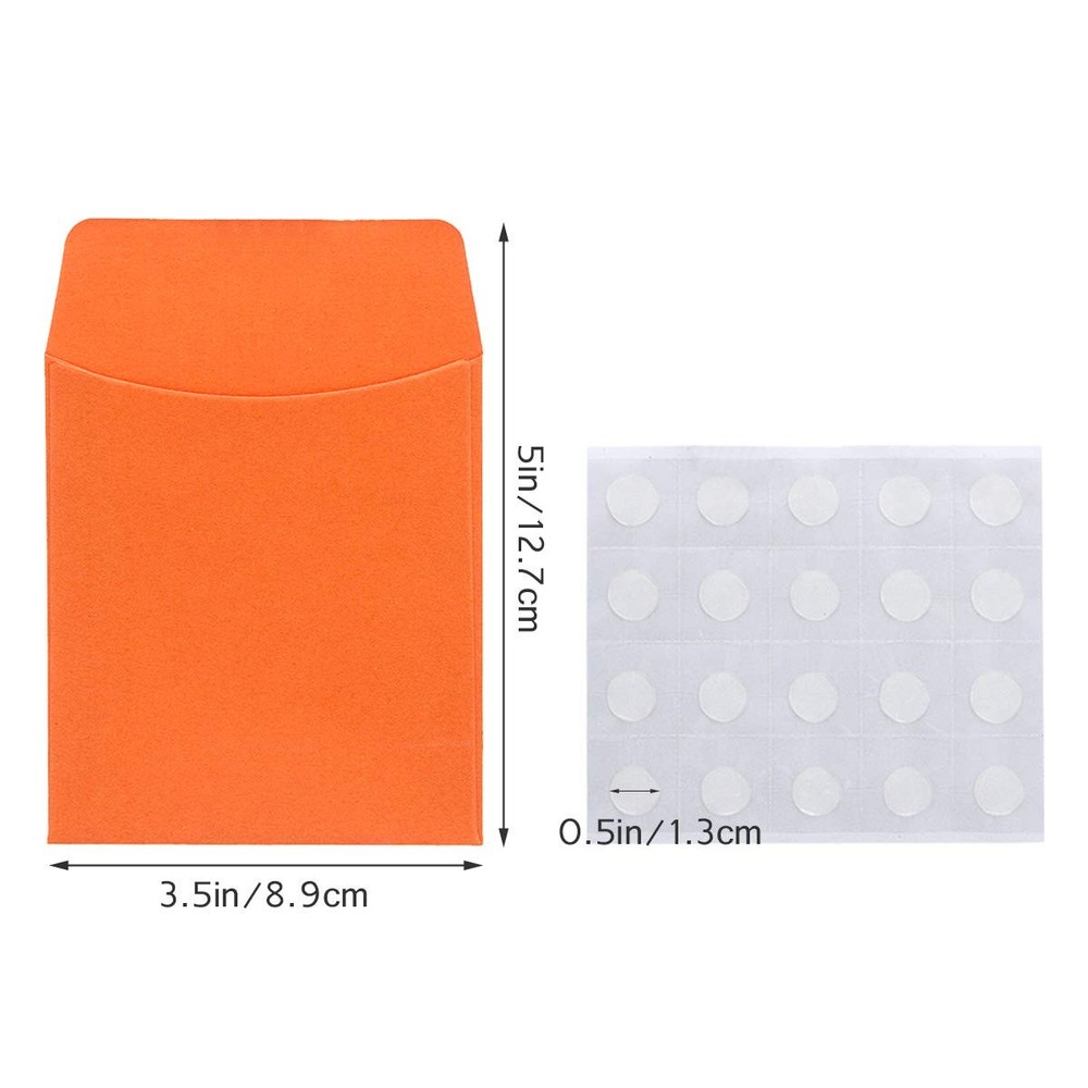 Small Library Card Envelopes 120 Pack Non-Adhesive Packets Glue Points