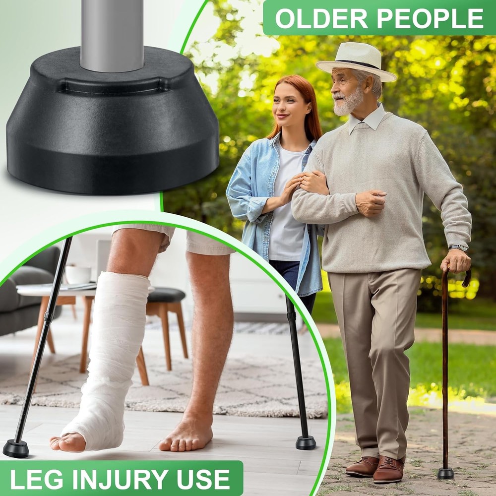 6 Pack Walking Cane Tips Compatible with Hurrycane Replacement Feet Cane Rubber