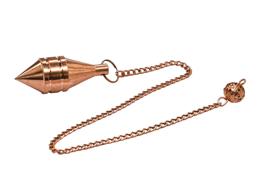 Metal Pendulum Copper Cone with Ring Steel Copper Pendulum for Divination