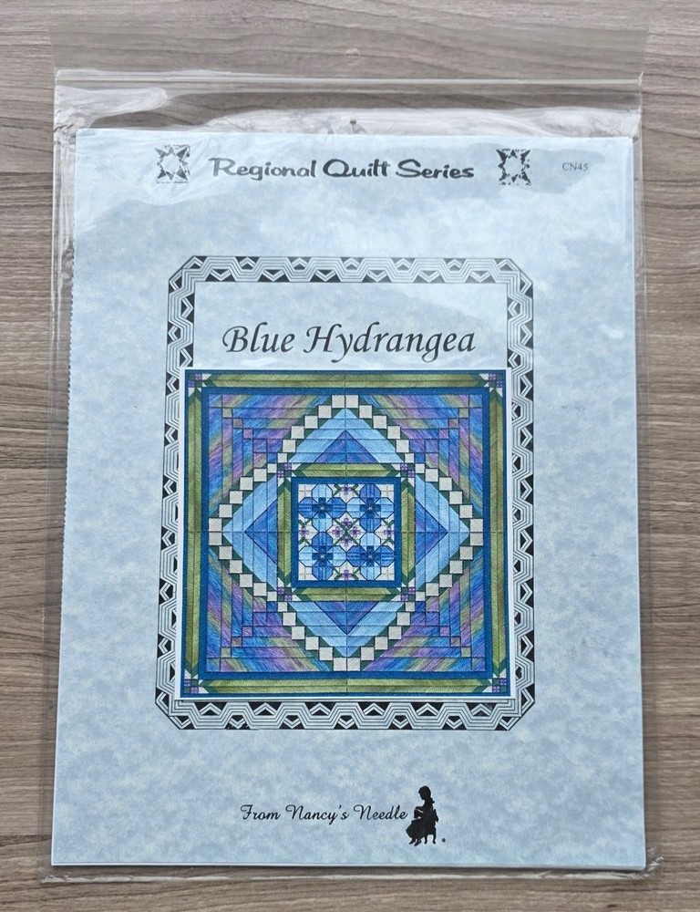Nancy's Needle Needlepoint Pattern: BLUE HYDRANGEA CN45 Regional Quilt Series