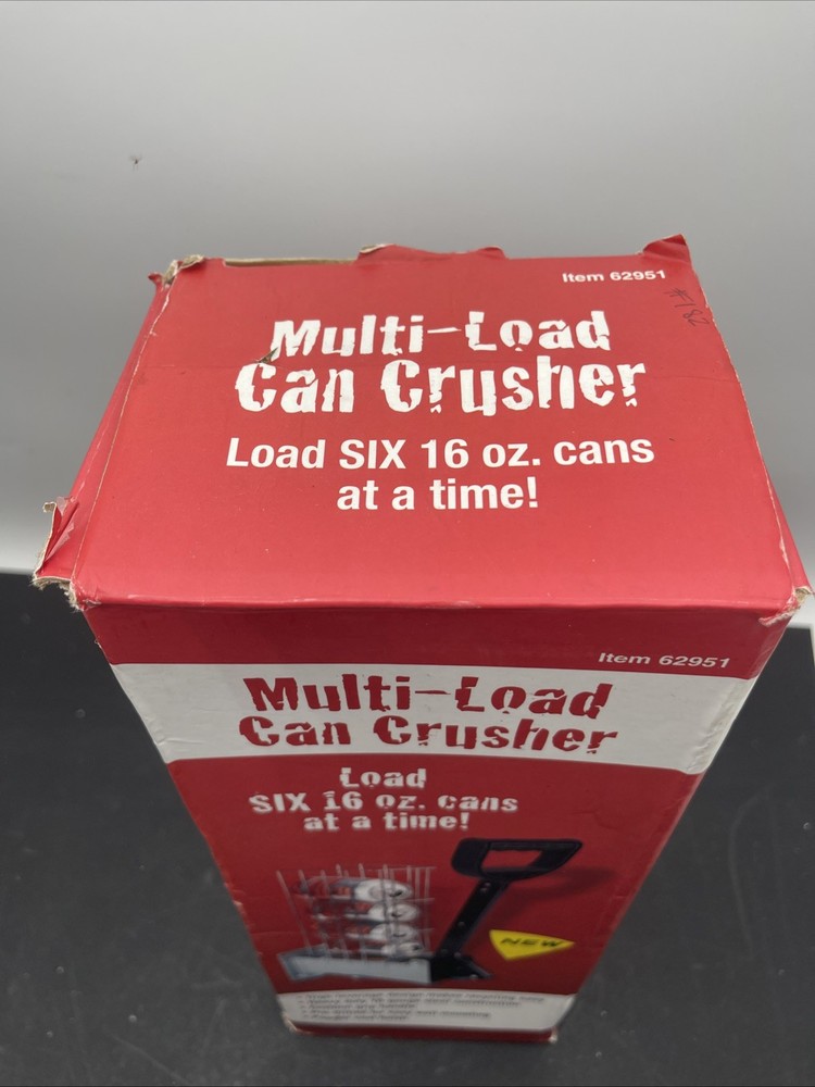 New Multi Load Can Crusher #62951 Load 6 16oz Cans Wall Mount Optional