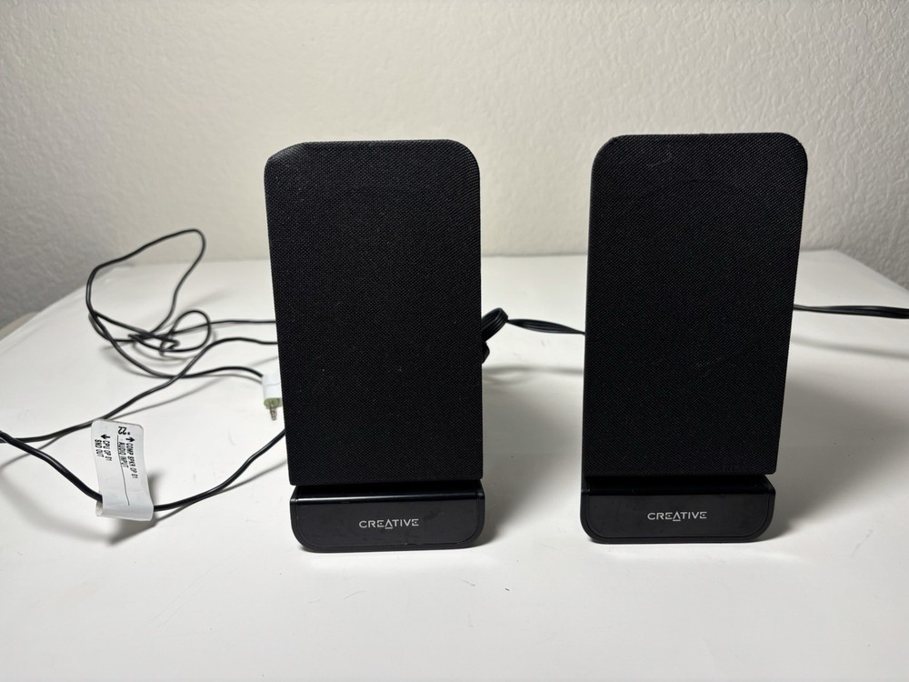 Creative A60 Twin Black Stereo Speaker System - Tested & Working