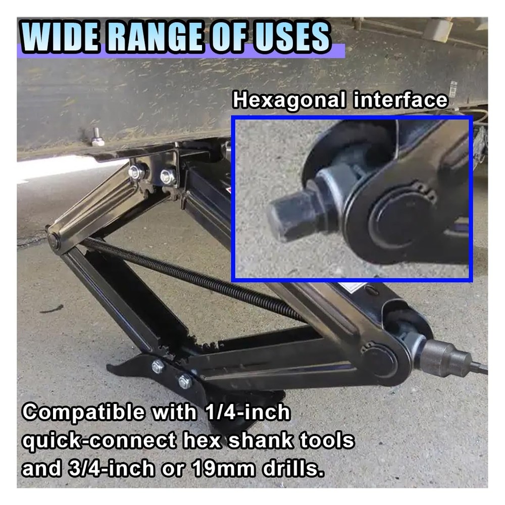 RV Scissor Jack Socket, Travel Trailer Leveling 1PC, Silver