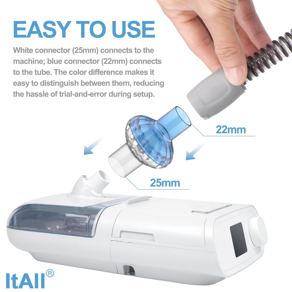 6PCs CPAP Filters for & BiPAP, Redesigned Inline Bule&white