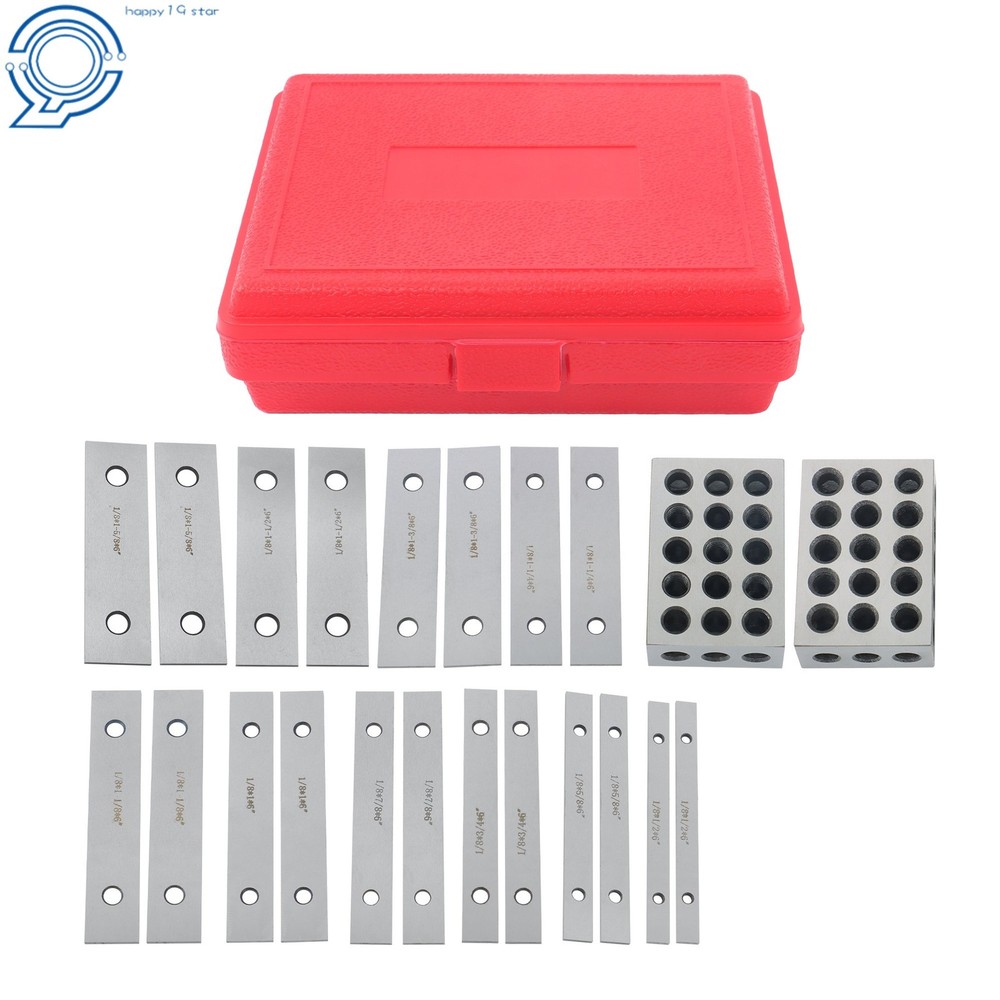1/8" Thin Parallel Set with 1 Pair 1-2-3 Blocks, 23 Holes Each