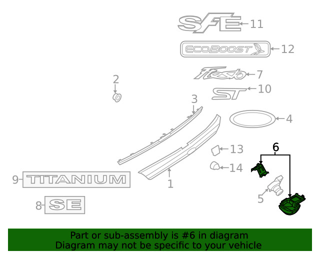 Genuine Ford Rear Camera Bracket D2BZ19H421A
