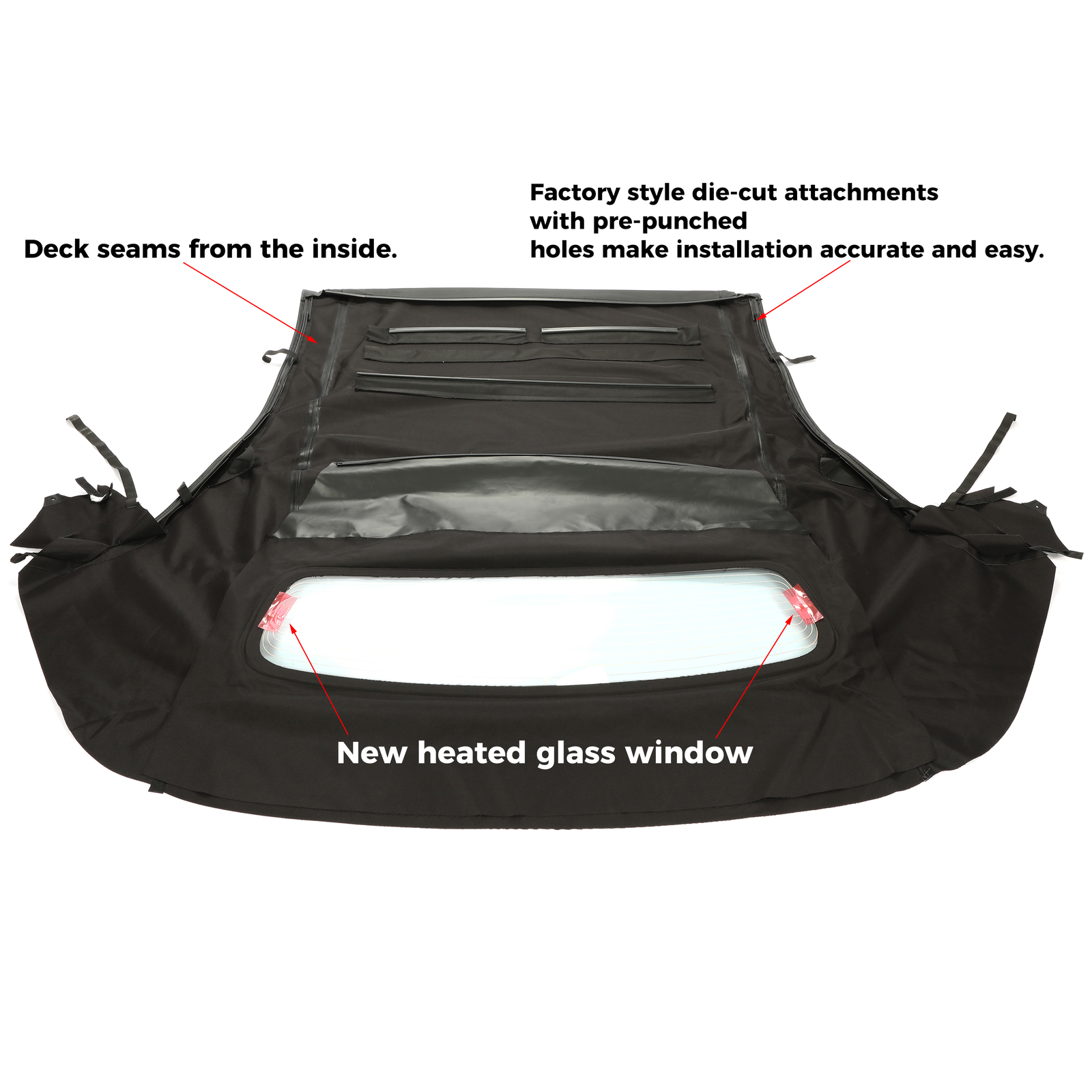 For 2005-2014 Ford Mustang Soft Convertible Top & Heated Glass Window Sailcloth