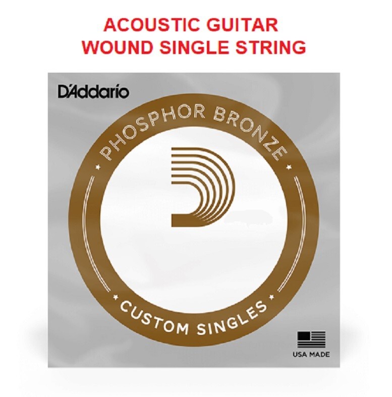 Single String .026 Phosphor Bronze Wound Acoustic Guitar String D'Addario PB026