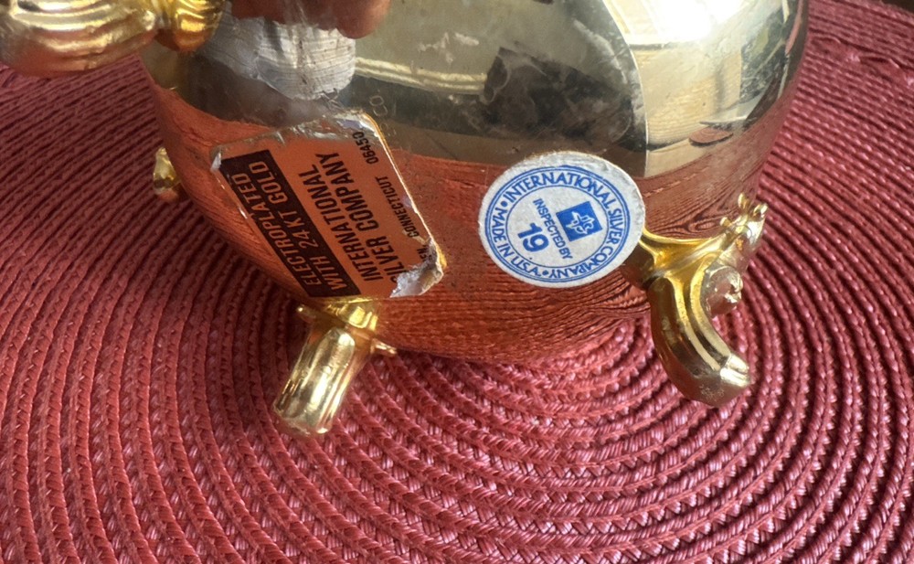 Webster-Wilcox International Silver 4 Piece Gold Plated Coffee & Tea Set