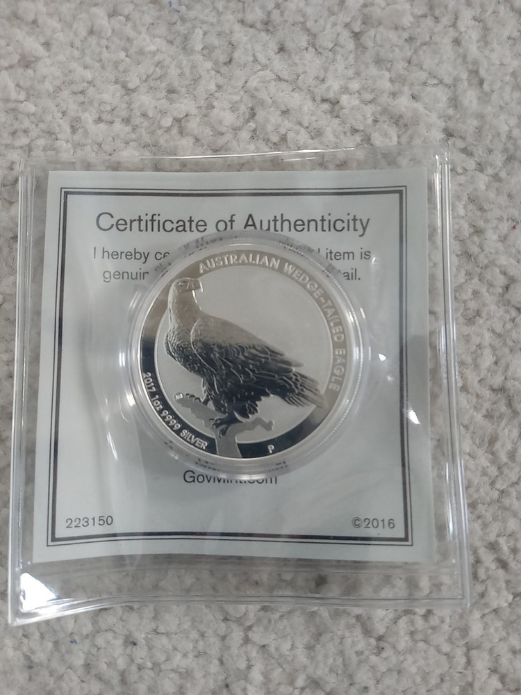 2017 Australia Silver 1 Oz $ Wedge Tailed Eagle Uncirculated!!!