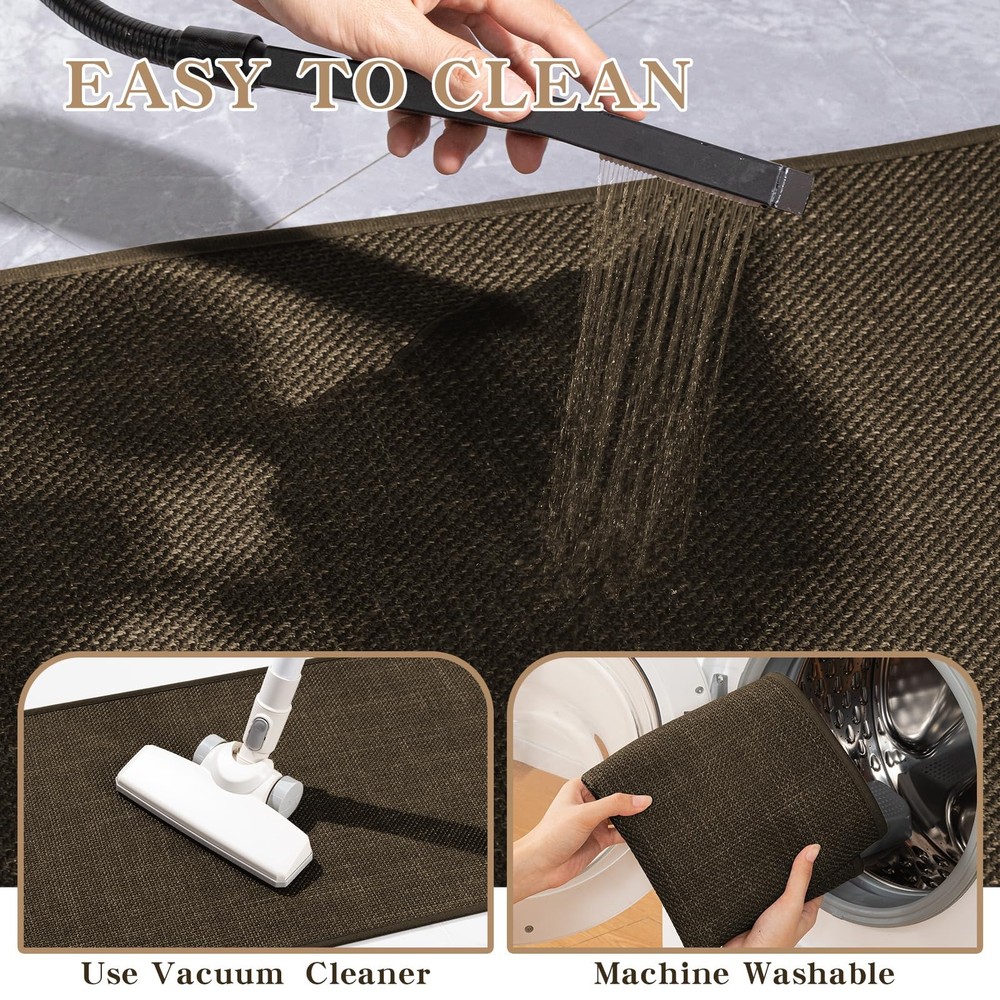 chakme Bathroom Rugs Mat 47x24, Ultra Thin 2' x 3'11" (Rectangular), Brown