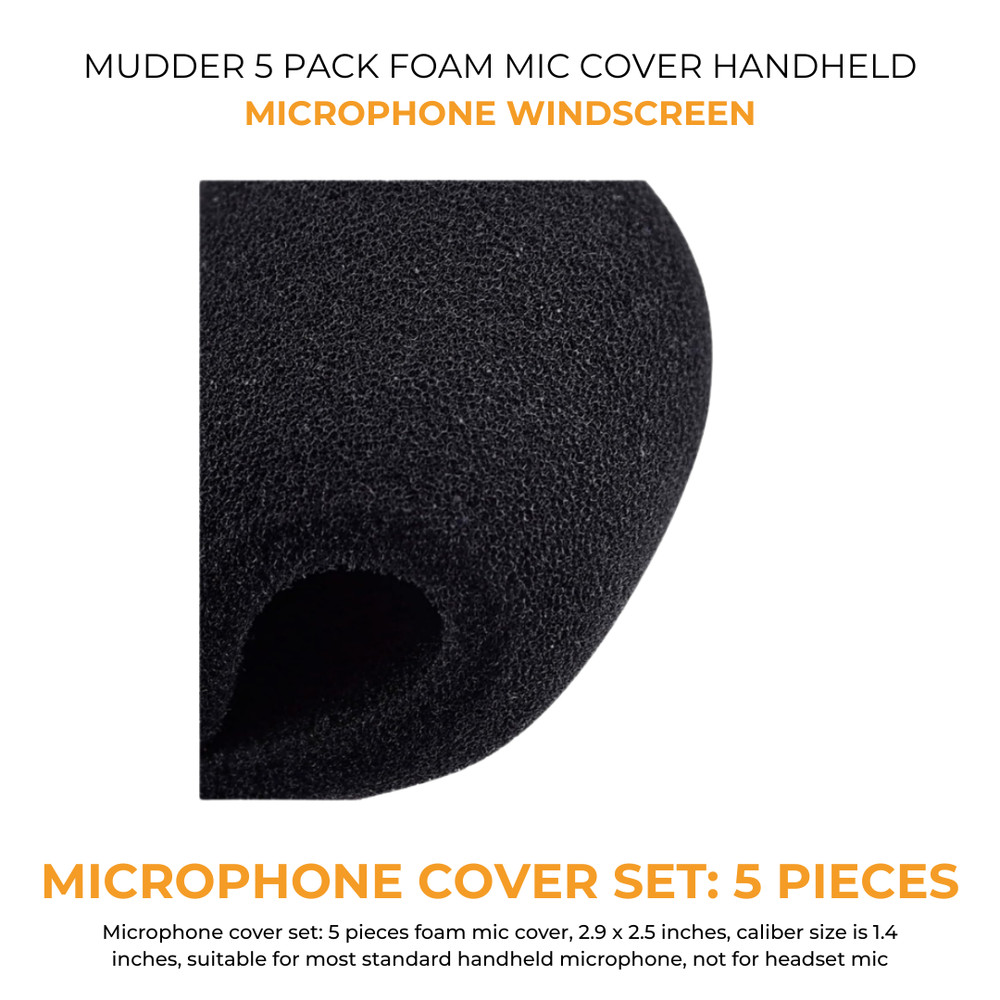 Mudder 5 Pack Foam Mic Cover Handheld Microphone Windscreen 5 Pack