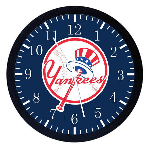 New York Yankees Black Frame Wall Clock W103