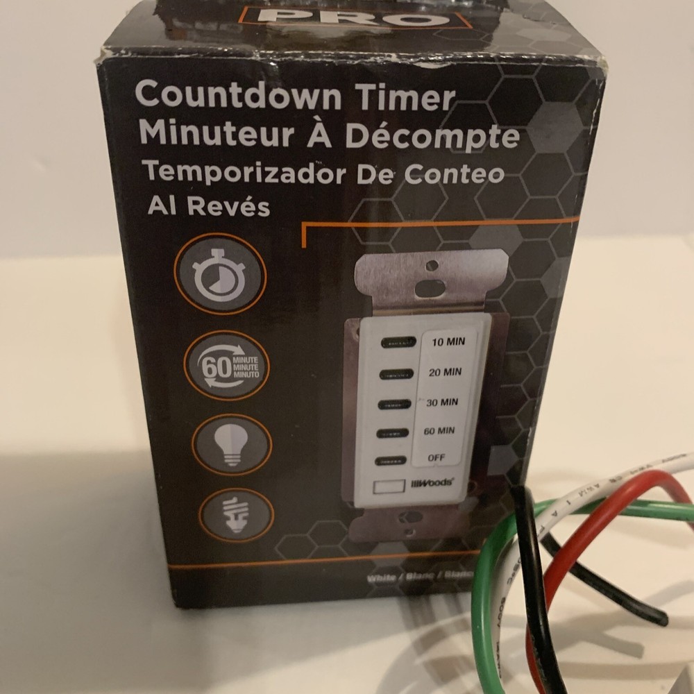 Woods 59008 In-Wall Digital Switch Timer, White NOB