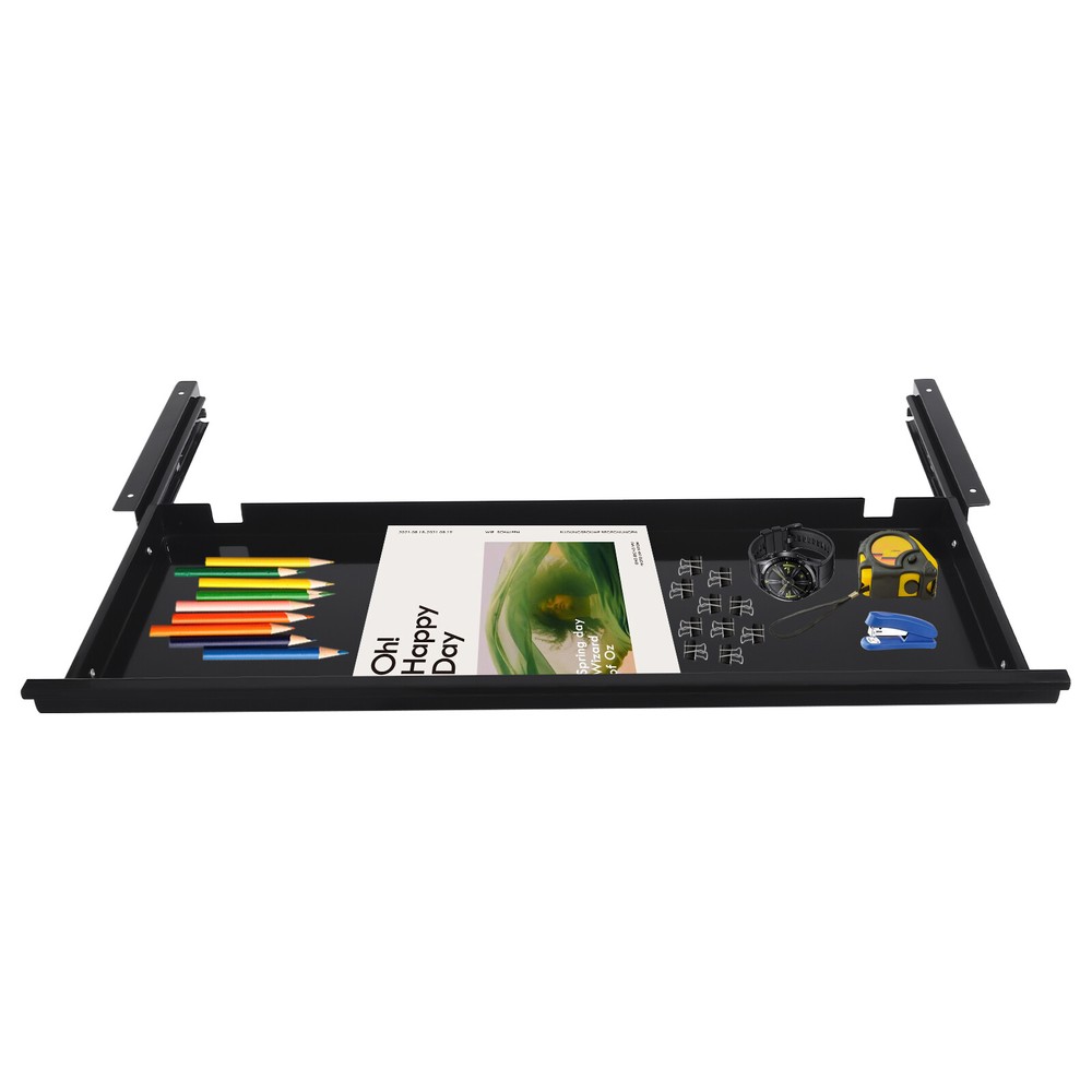 Sliding Pull-Out Under Desk Drawer – Space-Saving Keyboard Organizer