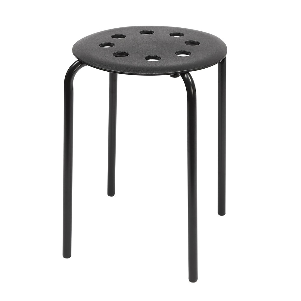 Set of 10 Portable Plastic Stack Stools 17.5" Height Backless Classroom Seating