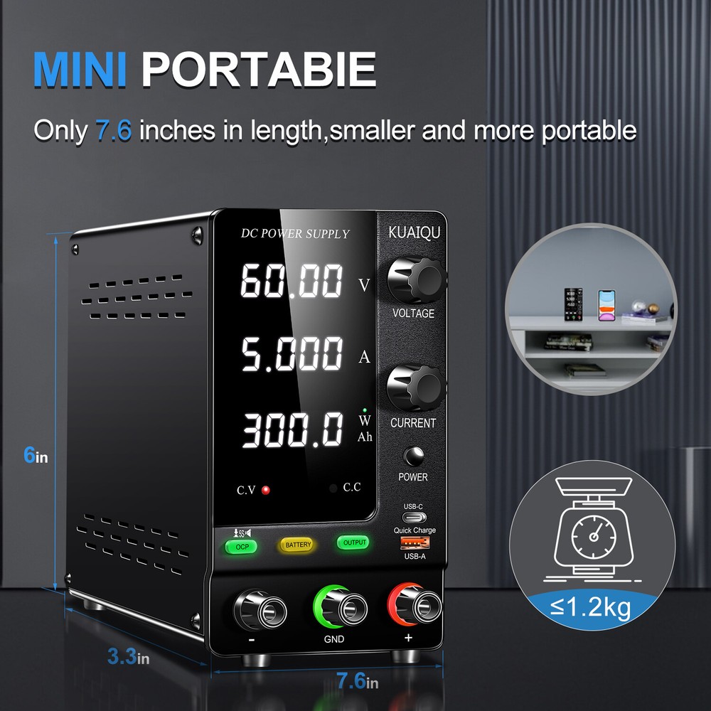 SPPS-C605C 60V 5A Digital Display Adjustable DC Stabilizer Power Supply USB NeMM