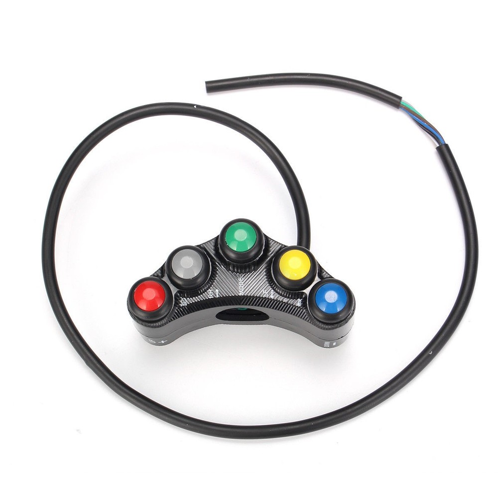 New Universal Motorcycle Race Bike Handlebar Switches Assembly 7 Button Array